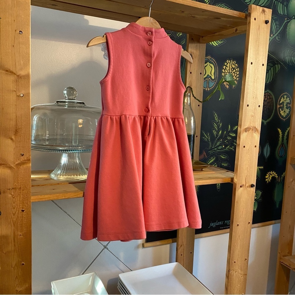Janie and Jack Pink White Eyelet Ruffle Ponte Dress 4t - Picture 6 of 14